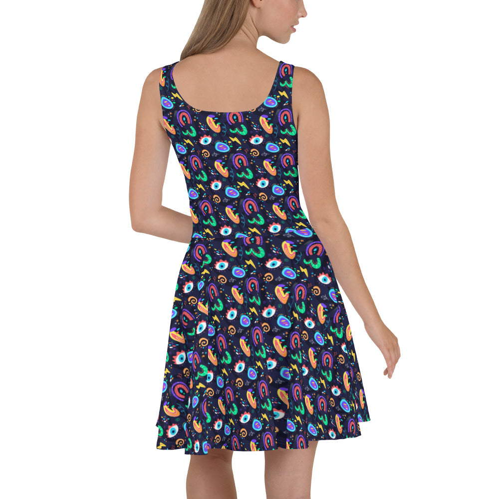 Vestido skater Groovy Abstract