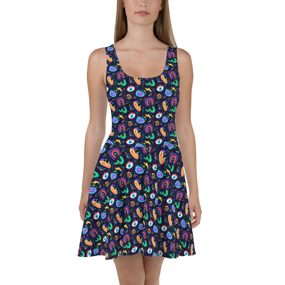 Vestido skater Groovy Abstract