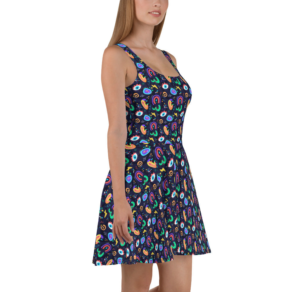 Vestido skater Groovy Abstract