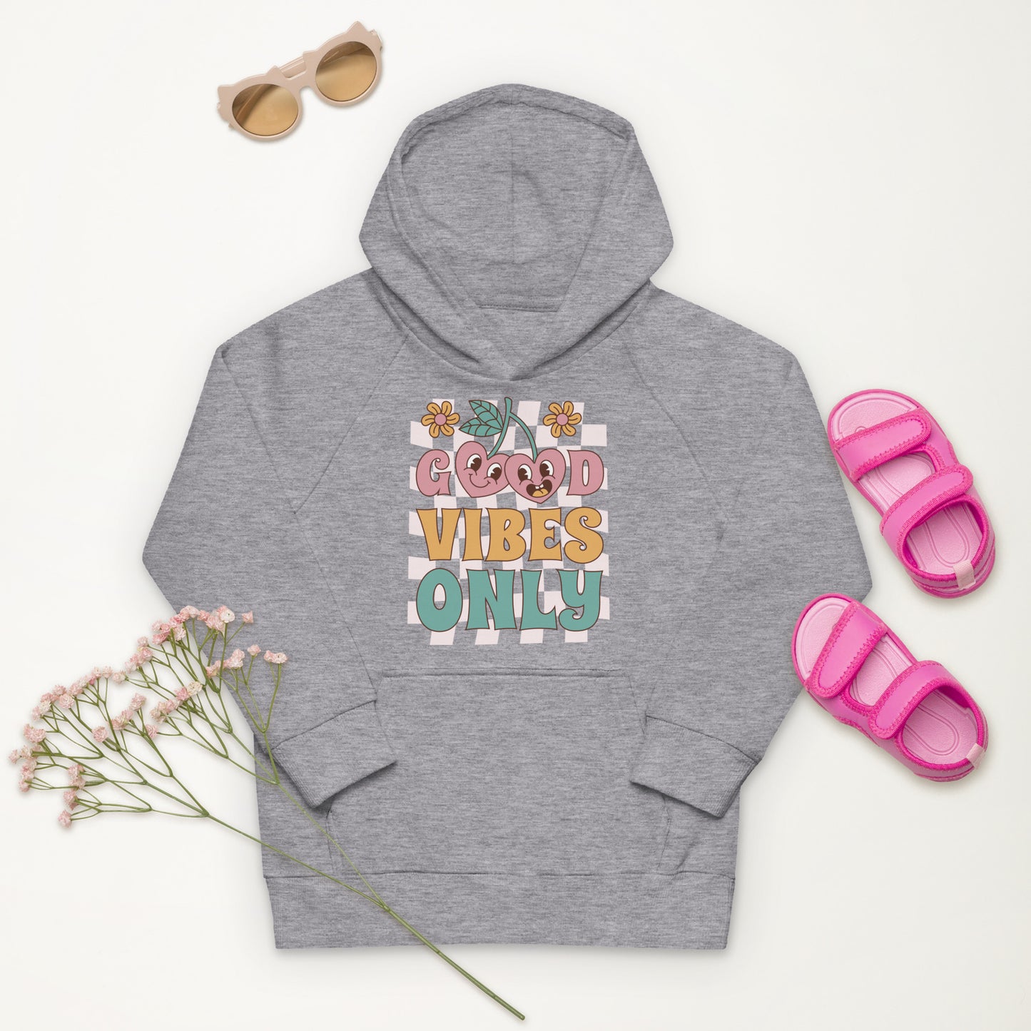 Sudadera con capucha eco niña Good Vibes Only